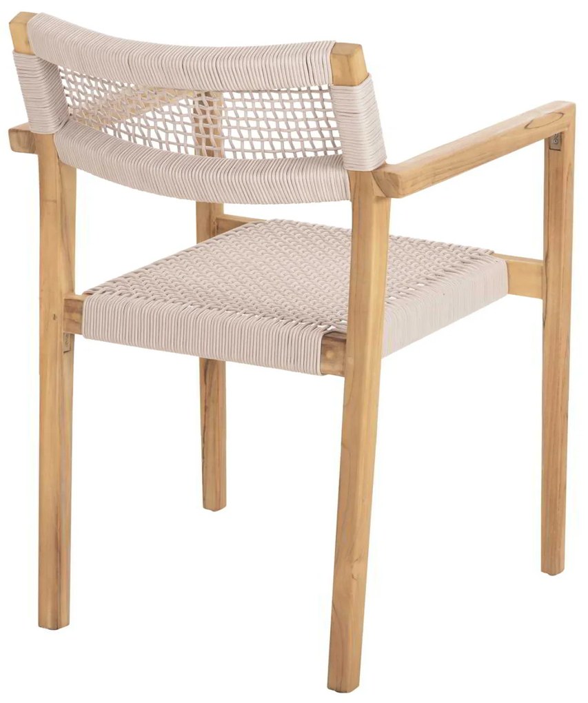 ΠΟΛΥΘΡΟΝΑ CHARLOTTE HM9637.07 ΞΥΛΟ TEAK ΦΥΣΙΚΟ &amp; ΜΠΕΖ ΣΧΟΙΝΙ 58x61x81Yεκ.