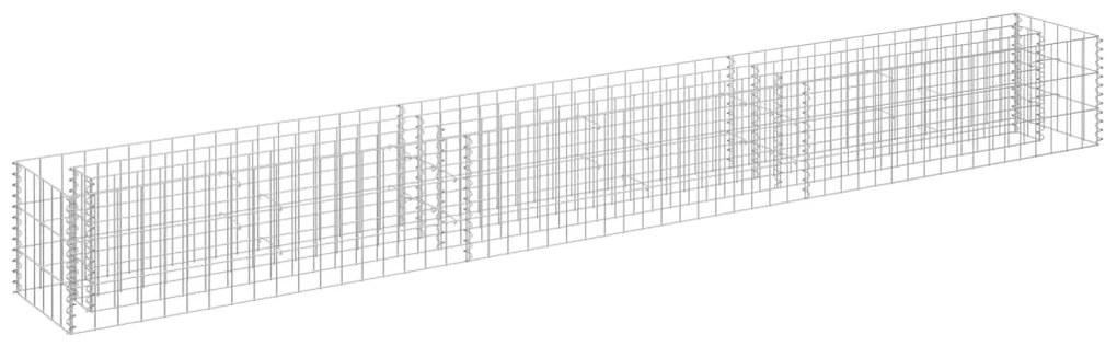 Συρματοκιβώτιο-Γλάστρα Υπερυψωμένη 270x30x30 εκ. Γαλβ. Χάλυβας - Ασήμι