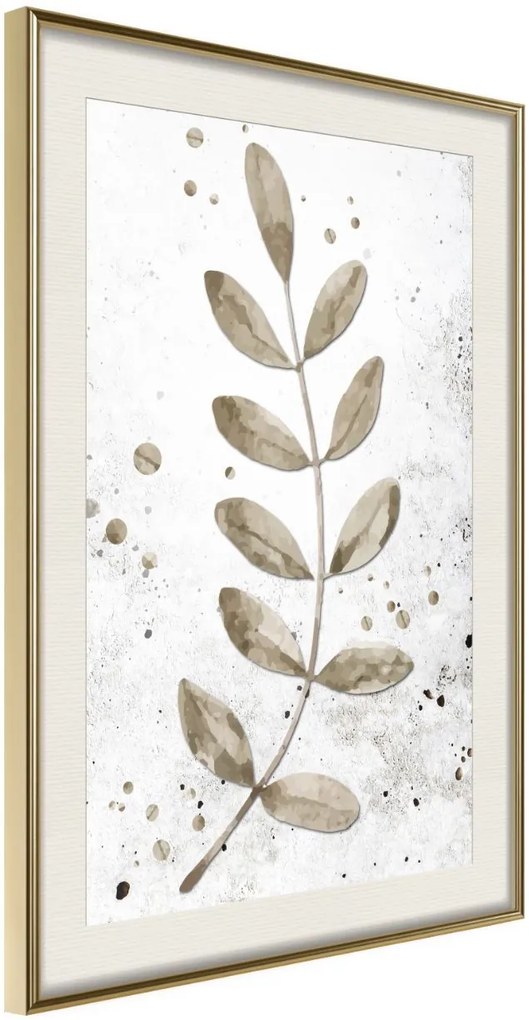 Αφίσα - Dried Twig - 20x30 - Χρυσό - Με πασπαρτού