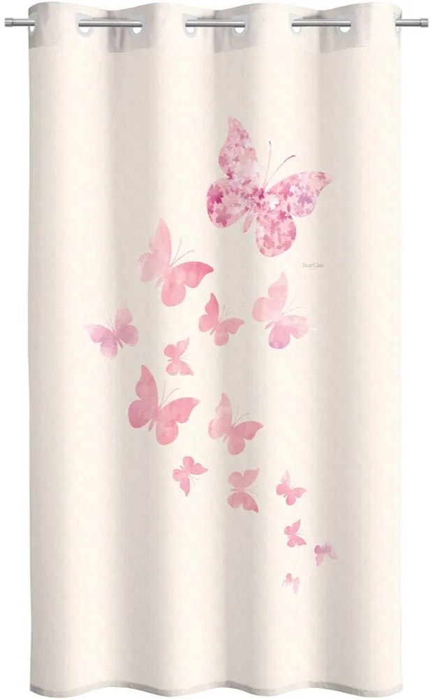 Κουρτίνα Παιδική Soft-Touch Contessa Ecru-Pink Saint Clair 160x240 cm 160x240cm Πολυέστερ