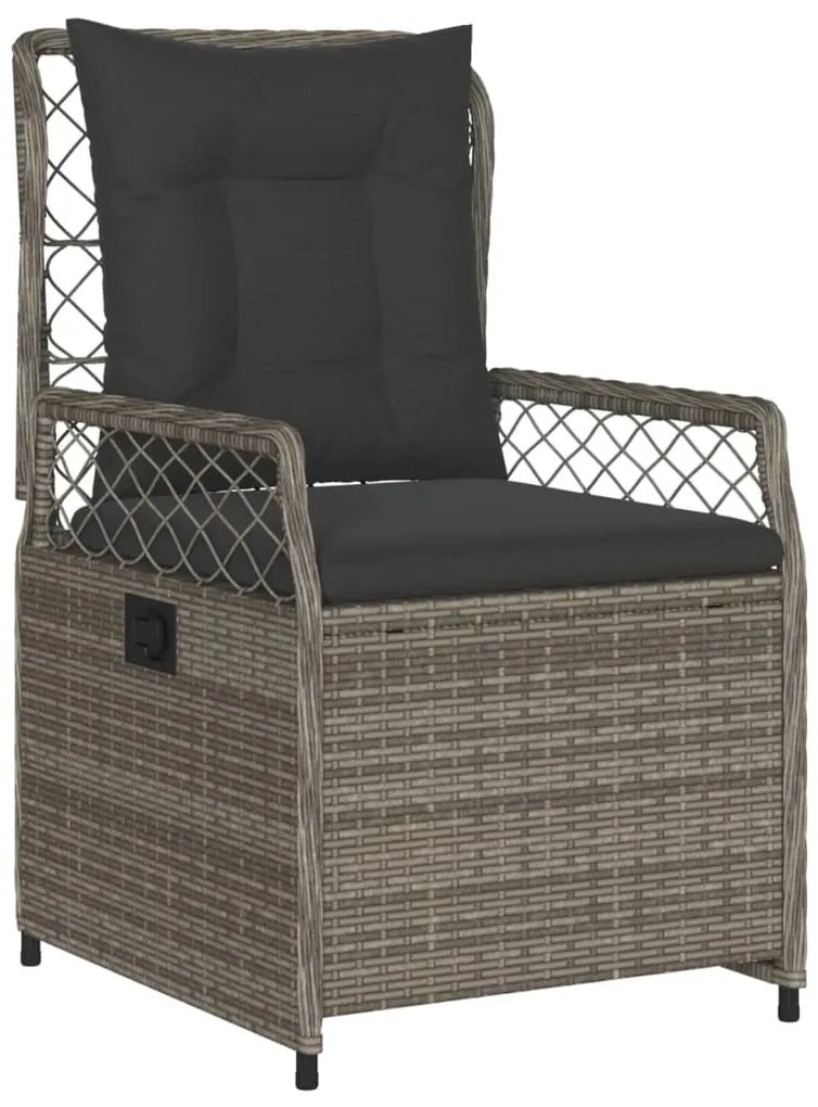 vidaXL Σετ Τραπεζαρίας Κήπου 5 τεμ. Γκρι Συνθ. Ρατάν με Μαξιλάρια