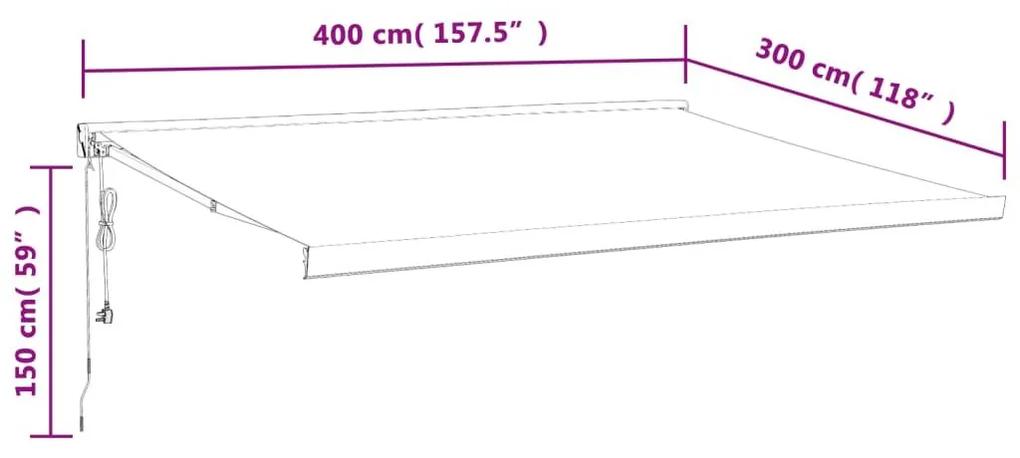 Τέντα Πτυσσόμενη Κρεμ 4 x 3 μ. από Ύφασμα και Αλουμίνιο - Κρεμ