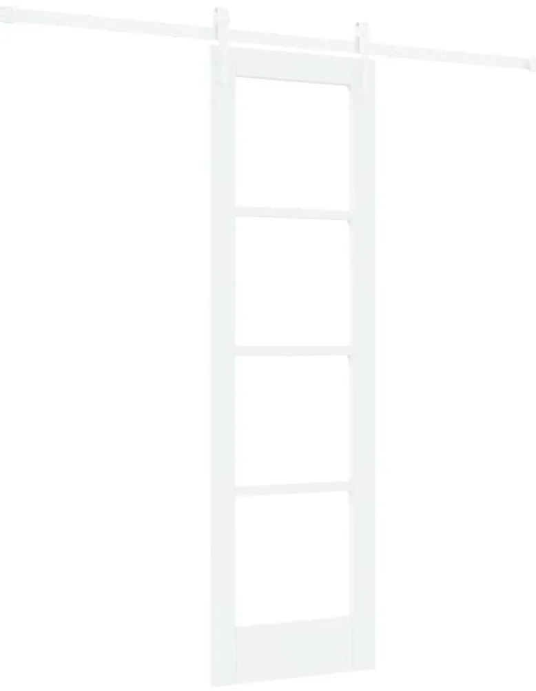 vidaXL Ολισθητή Πόρτα Λευκό 61 x 198.5 εκ. Ξύλο και μέταλλο