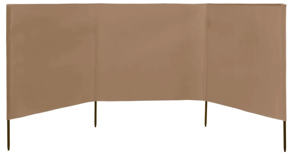 vidaXL Προστατευτικό Αέρα με 3 Πάνελ Χρώμα Taupe 400 x 120 εκ. Ύφασμα