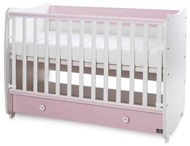 Βρεφικό κρεβάτι DREAM  60x120εκ. White + Pink 10150420038A  Lorelli (Δώρο Πάντα Προστασίας)