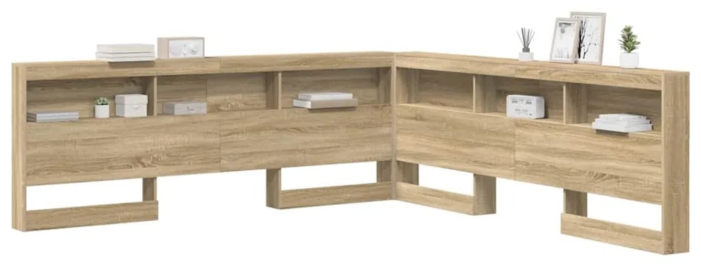 vidaXL Κεφαλάρι Αποθήκης με ράφι Sonoma Δρυς 200 cm Επεξεργασμένο ξύλο