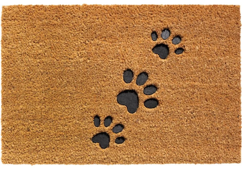 Πατάκι Εισόδου Ruco Embossed Rubber 004 Paws 40X60cm Beige-Black Sdim 40Χ60