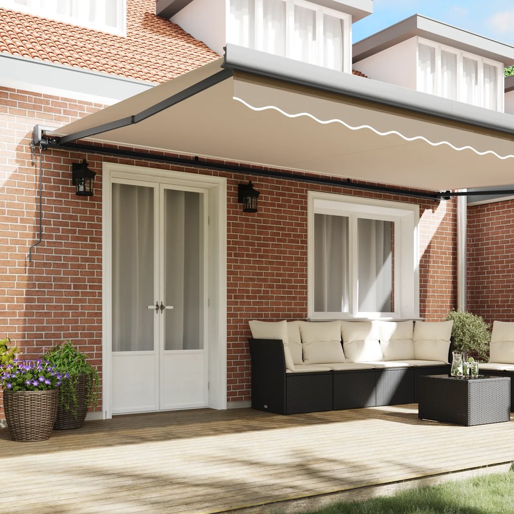vidaXL Αυτόματη Αναδιπλούμενη Τέντα Μπεζ 500 x 300 cm