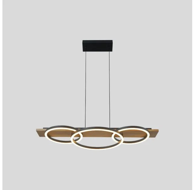 Κρεμαστό Φωτιστικό Οροφής LED 40W Καφέ Ξύλο CCT Dimmable Maroc-40STR SunLight-MAROC-40STR-Καφέ MAROC-40STR
