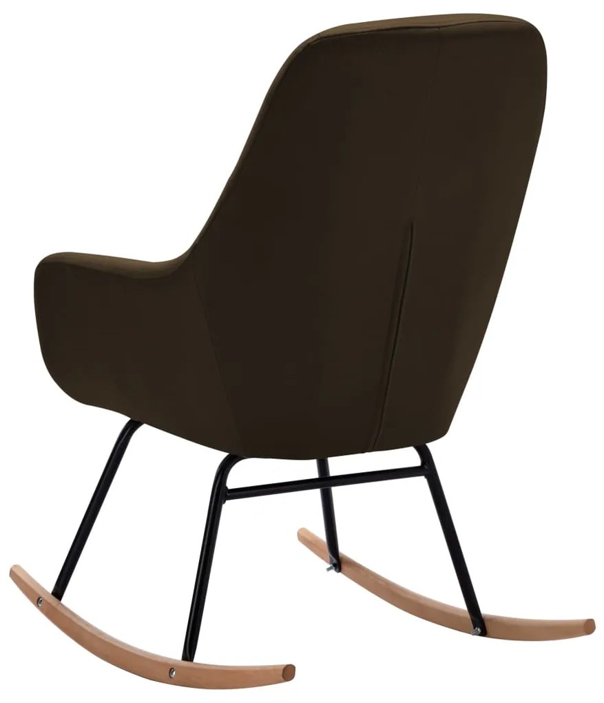 vidaXL Κουνιστή Πολυθρόνα Καφέ Υφασμάτινη