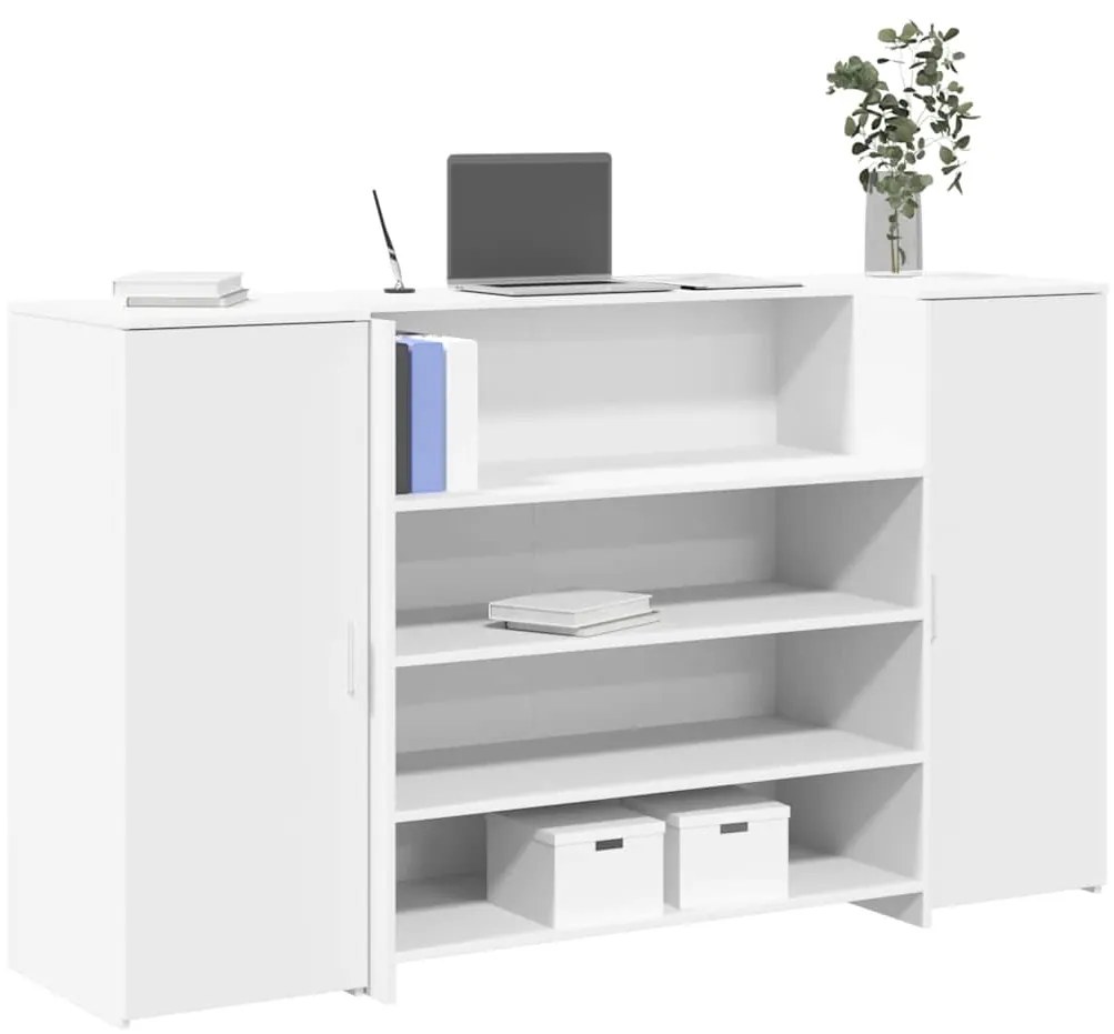 vidaXL Γραφείο υποδοχής Λευκό 180x50x103,5 cm Κατασκευασμένο ξύλο