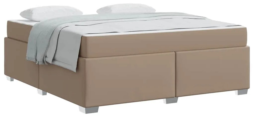 vidaXL Σκελετός Κρεβατιού Καπουτσίνο 180 x 200 cm Τεχνητό δέρμα