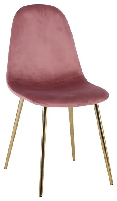 CELINA Καρέκλα Χρώμιο Χρυσό, Velure Antique Pink  45x54x85cm ΕΜ907,2GV