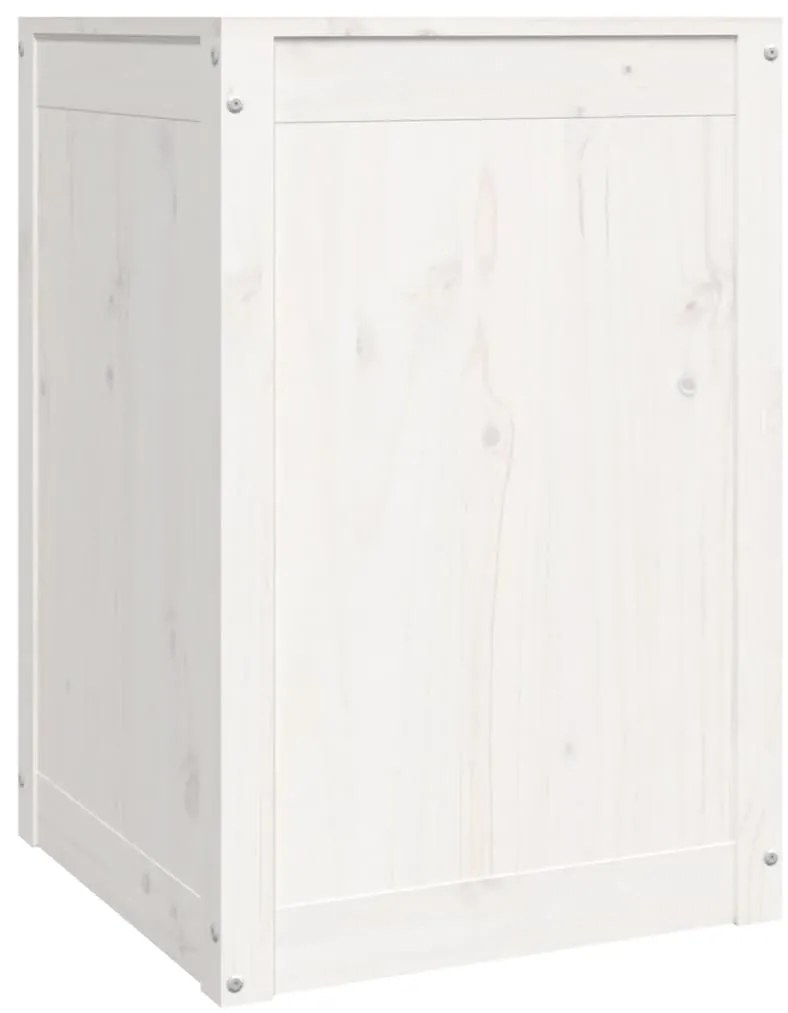 vidaXL Καλάθι Ρούχων Λευκό 44x44x66 εκ από Μασίφ Ξύλο Πεύκου