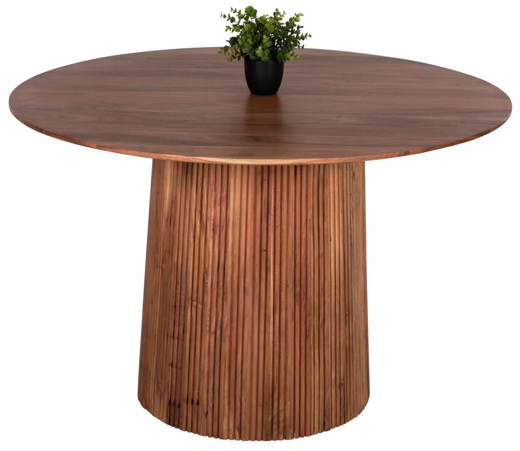 ΤΡΑΠΕΖΙ ΤΡΑΠΕΖΑΡΙΑΣ ΣΤΡΟΓΓΥΛΟ GROOT HM9684 ΜΑΣΙΦ ΞΥΛΟ ΑΚΑΚΙΑΣ ΣΕ ΦΥΣΙΚΟ Φ120x79Υεκ