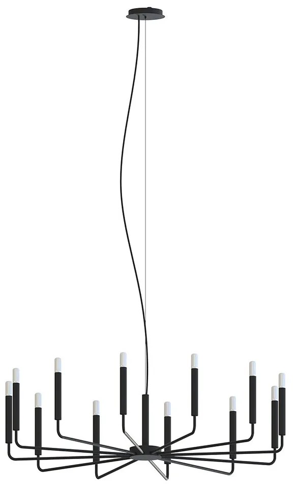 Φωτιστικό Οροφής Orto B 11464 101.5x170cm 10W 12xE14 Black Nowodvorski