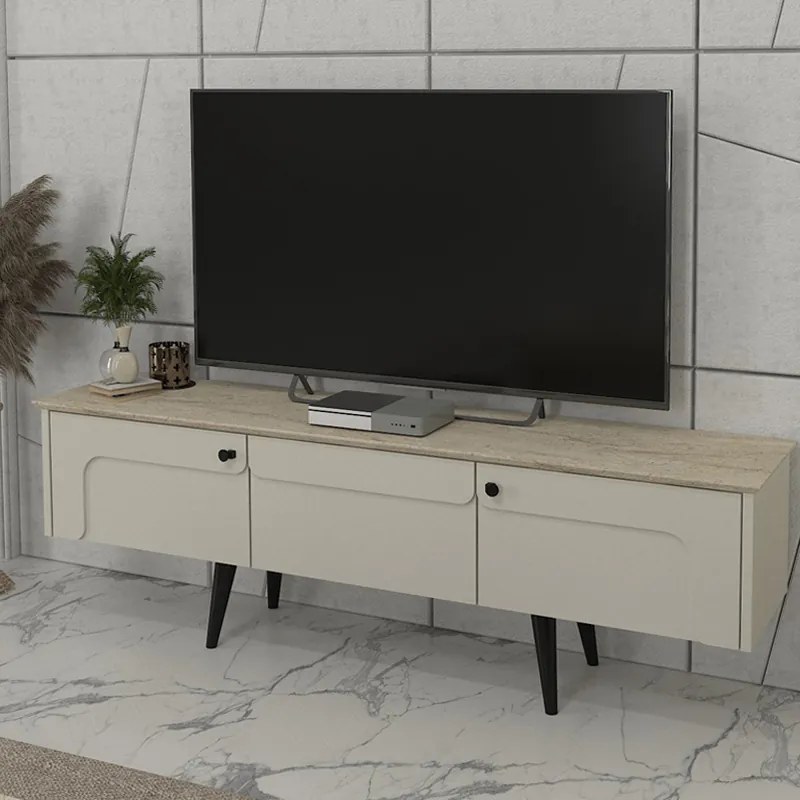 Έπιπλο τηλεόρασης Sevilla Megapap χρώμα sandstone - travertine 150x35x45,6εκ. - GP042-0301,1