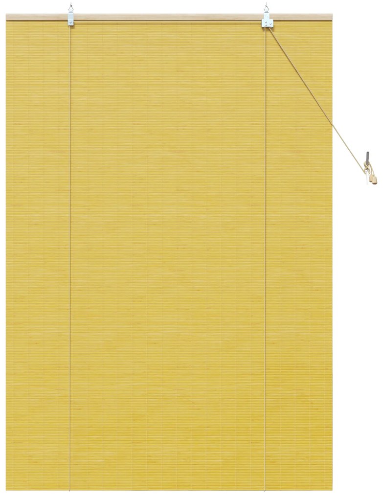 vidaXL Ρολά και Σκίες Παραθύρων Κίτρινο 110 x 160 cm Μπαμπού