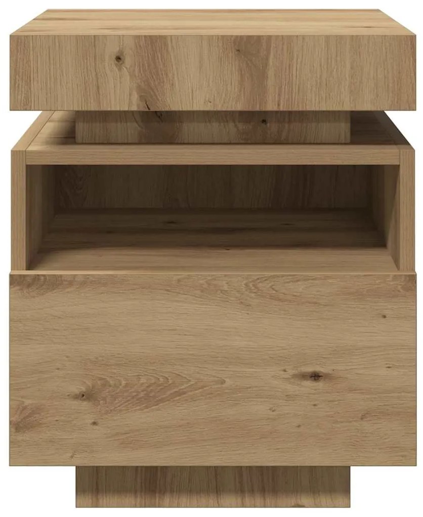 vidaXL Κομοδίνο με φώτα LED Artisan Oak 40x39x48,5 cm