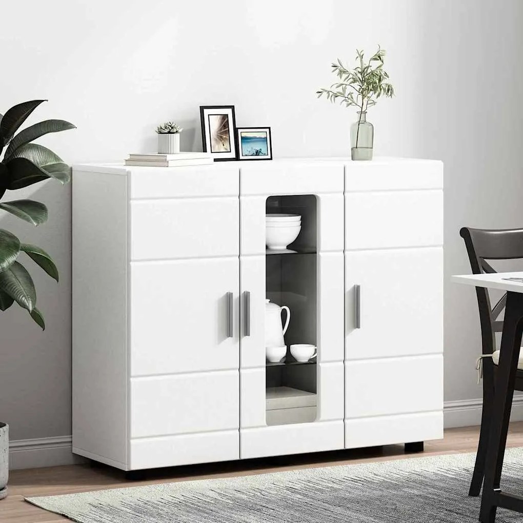 vidaXL Πλαϊνό γραφείο Λευκό 55.5 x 29 x 100 εκ Επεξεργασμένο ξύλο