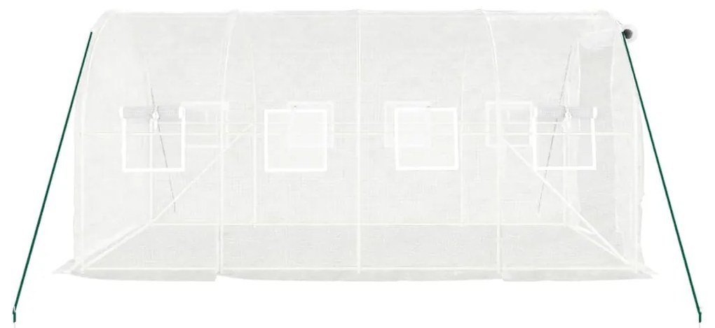 vidaXL Θερμοκήπιο με Ατσάλινο Πλαίσιο Λευκό 8 μ² 4 x 2 x 2 μ.