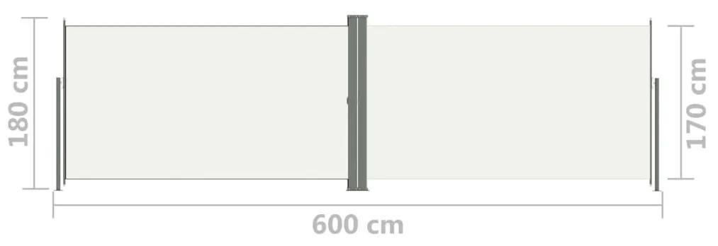 Σκίαστρο Πλαϊνό Συρόμενο Κρεμ 180 x 600 εκ. - Κρεμ