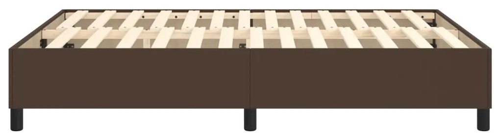 vidaXL Σκελετός Κρεβατιού με Ελατήρια Καφέ 140x200 εκ. από Συνθετικό Δέρμα