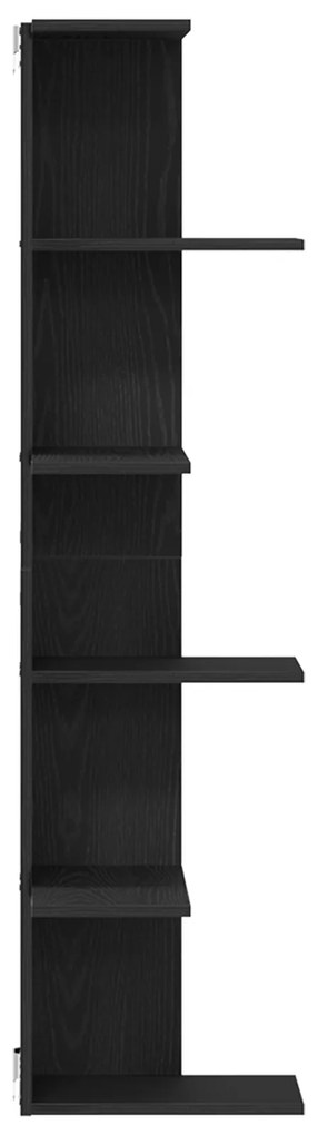 vidaXL Γωνιακό Ράφι Μαύρο Δρυς 36,5x36,5x140 εκ. Επεξεργασμένο Ξύλο