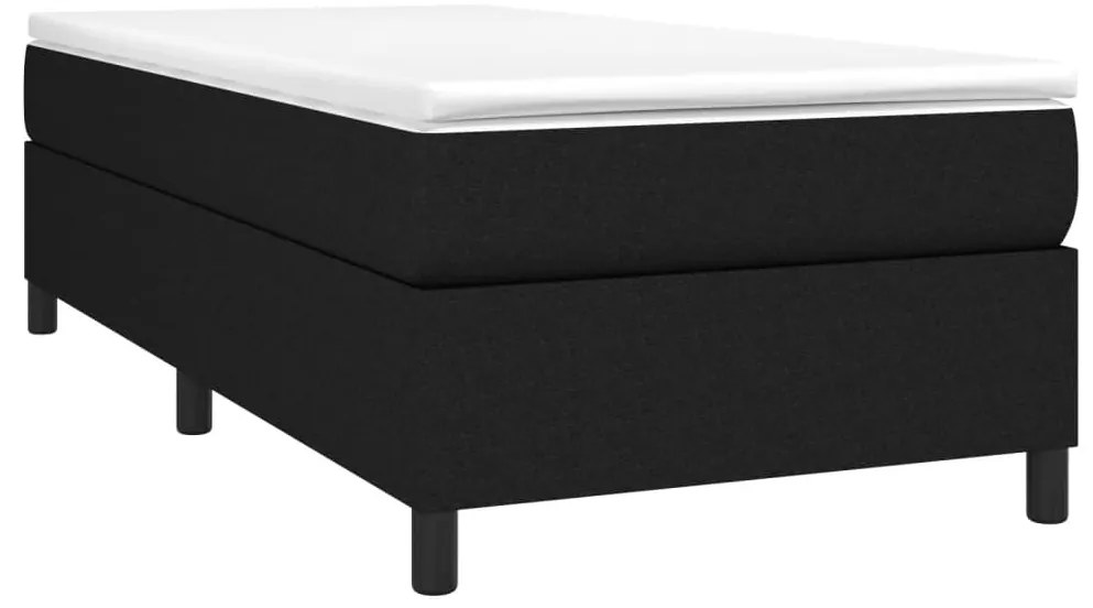 vidaXL Κρεβάτι Boxspring με Στρώμα Μαύρο 100 x 200 εκ. Υφασμάτινο