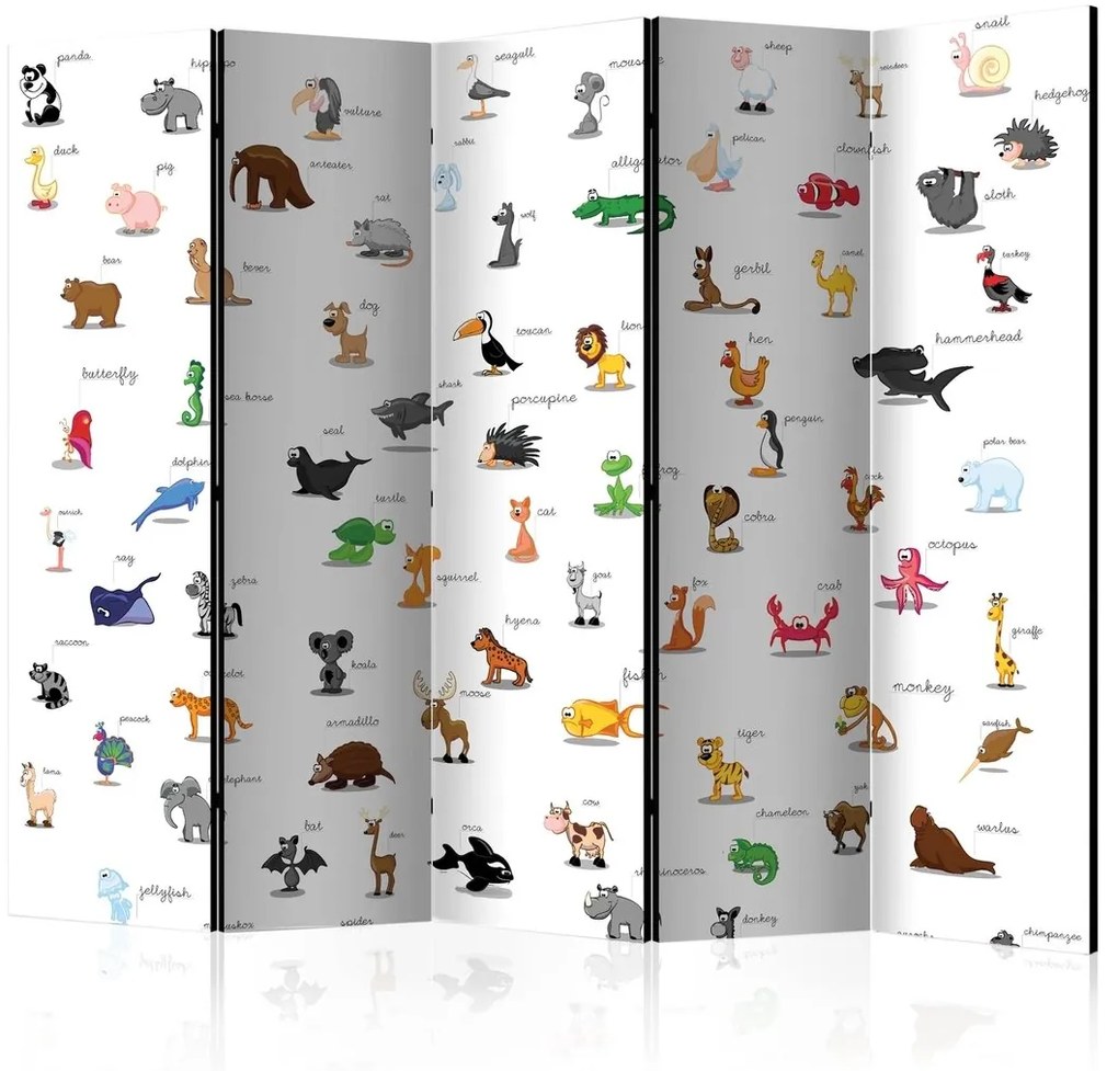 Διαχωριστικό με 5 τμήματα - animals (for children) II [Room Dividers]