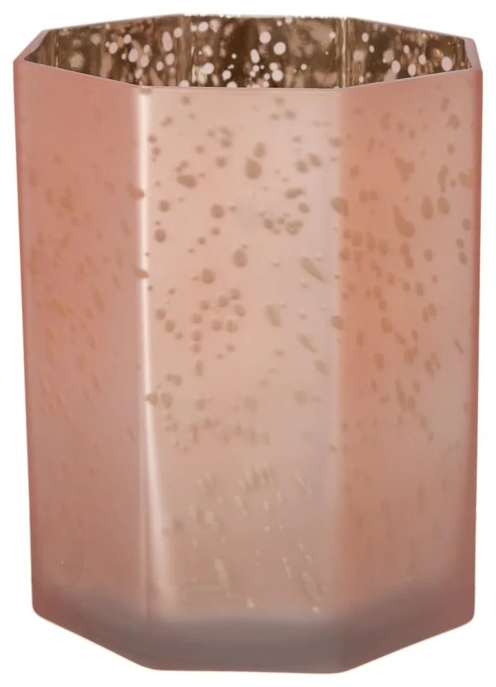 Artekko Artekko Frosted Ροζ Γυάλινο Κηροπήγιο (13x13x15)cm 70481-FRRSGO-SA