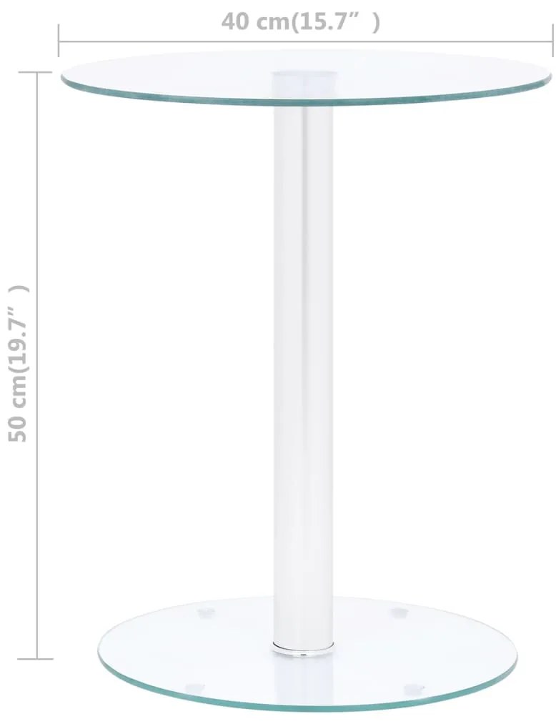 vidaXL Τραπεζάκι Σαλονιού Διαφανές 40 εκ. από Ψημένο Γυαλί