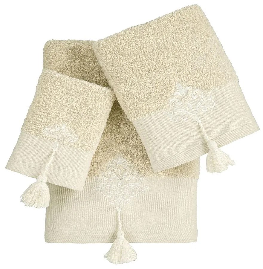 Πετσέτες Emeline (Σετ 3τμχ) Beige Nima Σετ Πετσέτες 70x140cm 100% Cotton