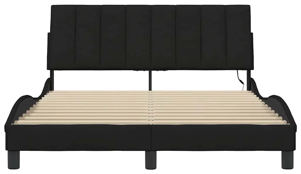 vidaXL Σκελετός Κρεβατιού Χωρίς Στρώμα Μαύρο 140x200 εκ.Υφασμάτινο