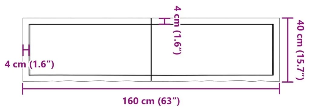 ΡΑΦΙ ΤΟΙΧΟΥ 160X40X(2-6) ΕΚ. ΑΠΟ ΑΚΑΤΕΡΓΑΣΤΟ ΜΑΣΙΦ ΞΥΛΟ ΔΡΥΟΣ 363591