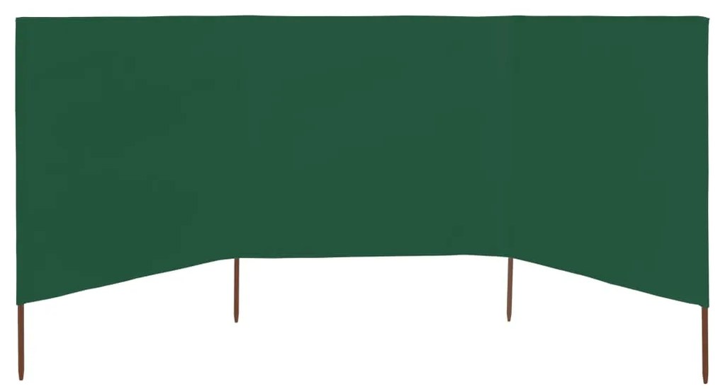 vidaXL Προστατευτικό Αέρα με 3 Πάνελ Πράσινο 400 x 120 εκ. Υφασμάτινο