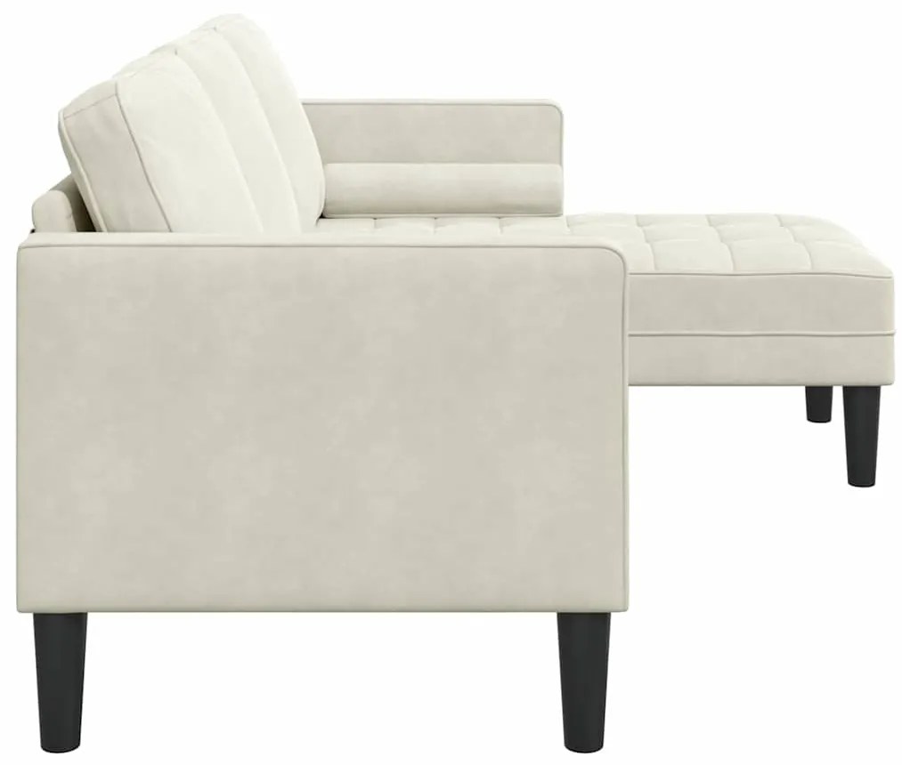 vidaXL Σετ Καναπέ με μαξιλάρι Κρεμ 173 x 131 x 67 εκ Πολυεστέρας