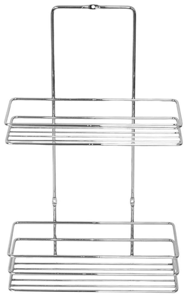 Ραφιέρα μπάνιου 2 ράφια Nextdeco επιχρωμιωμένο ατσάλι Υ37x8x23εκ.