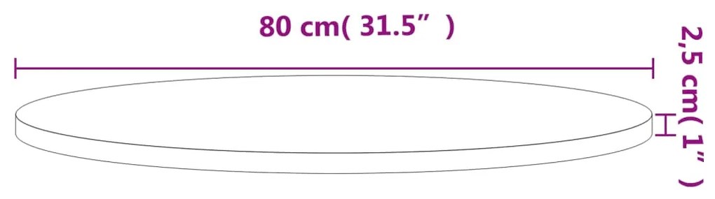 ΕΠΙΦΑΝΕΙΑ ΤΡΑΠΕΖΙΟΥ ΣΤΡΟΓΓΥΛΗ Ø80X2,5 ΕΚ. ΜΑΣΙΦ ΞΥΛΟ ΟΞΙΑΣ 355918