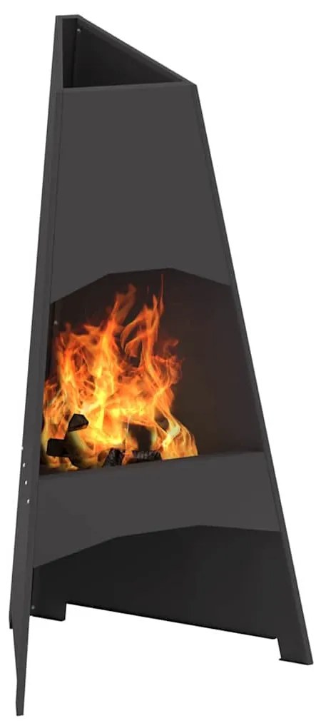 vidaXL Φωτιά Πυραμίδα Μαύρη 50x45x95 εκ. Χάλυβας