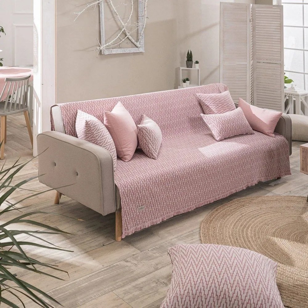 Ριχτάρι Giardino 06 Pink Teoran Two-seater 180x250cm Βαμβάκι-Πολυέστερ