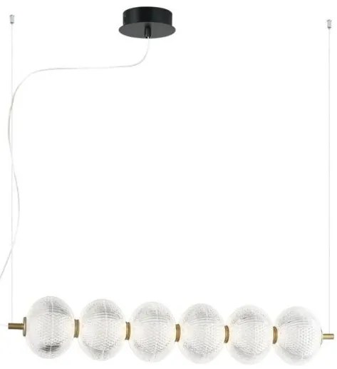 Κρεμαστό Φωτιστικό Οροφής LED 23W 3000K Χρυσό-Διάφανο Ακρυλικό Pellucid 4297800 Viokef 4297800 Διάφανο
