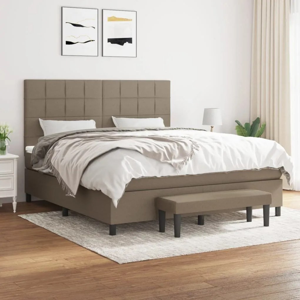 ΚΡΕΒΑΤΙ BOXSPRING ΜΕ ΣΤΡΩΜΑ TAUPE 180X200 ΕΚ. ΥΦΑΣΜΑΤΙΝΟ 3136617