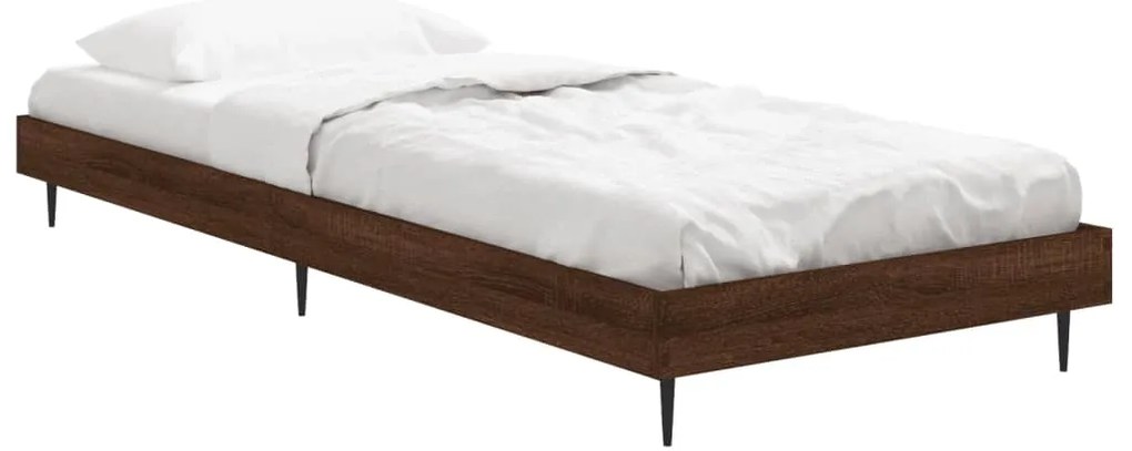 vidaXL Πλαίσιο Κρεβατιού Χωρ. Στρώμα Καφέ Δρυς 75x190εκ Επεξ. Ξύλο