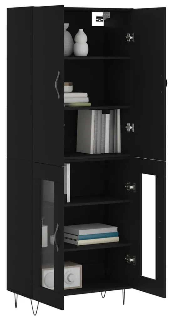 vidaXL Ντουλάπι Μαύρο 69,5x34x180 εκ. από Επεξεργασμένο Ξύλο