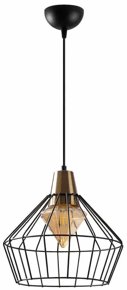 Φωτιστικό Οροφής Wire 584TTM1162 30x30x119cm 1xE27 40W Black-Gold Opviq