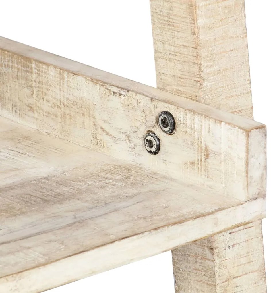 vidaXL Σκάλα Ραφιέρα Λευκή 75 x 37 x 205 εκ. από Μασίφ Ξύλο Μάνγκο