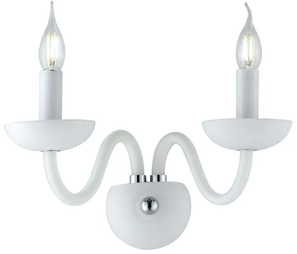 Φωτιστικό Τοίχου - Απλίκα Alfiere I-ALFIERE/AP2 BCO 2xE14 37x26cm White Luce Ambiente Design Glass