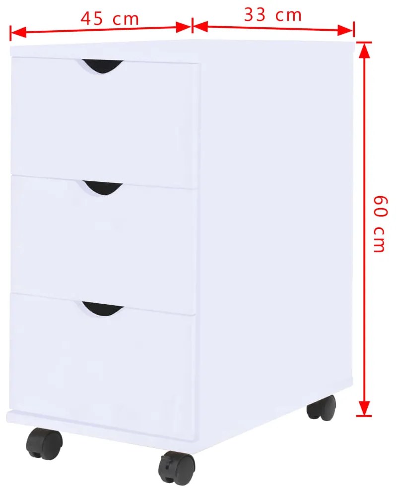 vidaXL Συρταριέρα Λευκή 33 x 45 x 60 εκ.