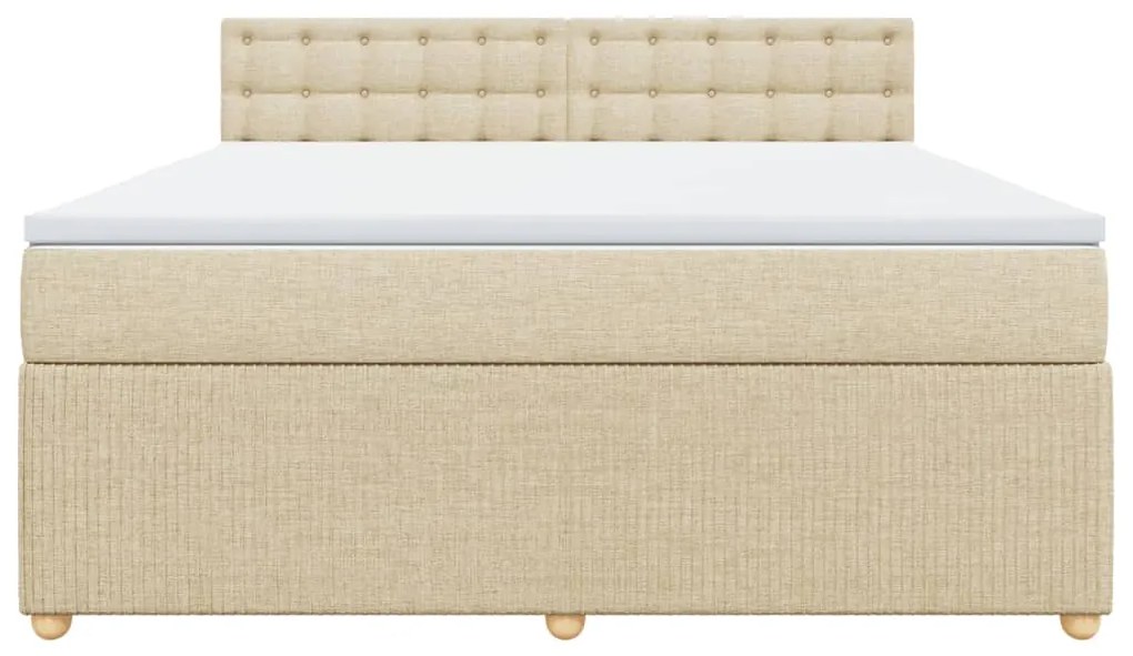 vidaXL Κρεβάτι Boxspring με Στρώμα Κρεμ 180x200 εκ. Υφασμάτινο